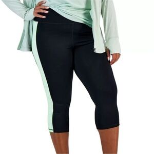 ID Ideology Women's Colorblocked Capri Leggings Green ASh